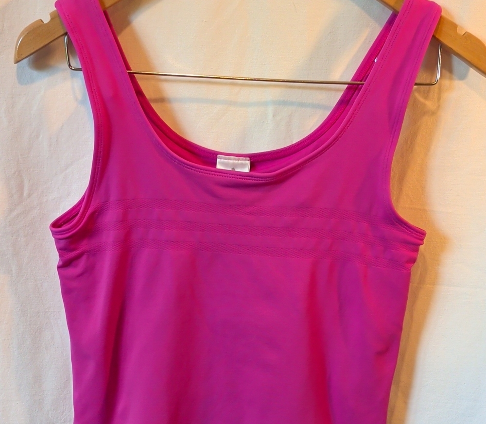 adidas Bright Pink Scoop Neck Athletic Tank